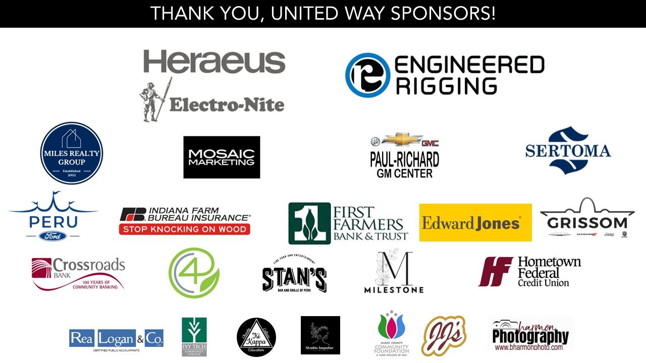 2024 United Way of Miami County Gala Sponsors Logos