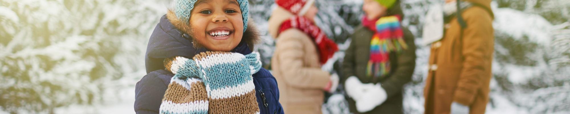 Kids in snow scene